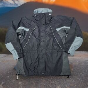 Vintage Columbia Fire Ridge Rain Jacket Womens Sz Small Black/Gray Shell Only
